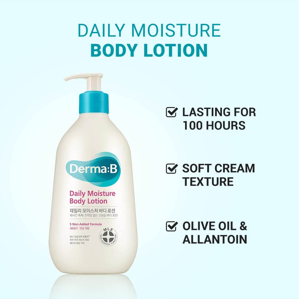 DERMA:B - Daily Moisture Body Lotion (400ml) – K-Beauty Skincare – Keoji